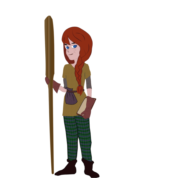 Enica with her paddle